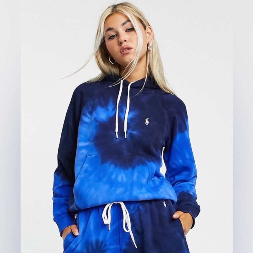 Polo by Ralph Lauren Blue Tie-Dye Hooded Sweatshirt